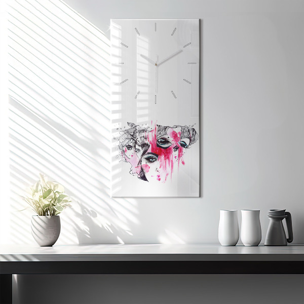 Modern vertical wall clock Many faces of abstraction