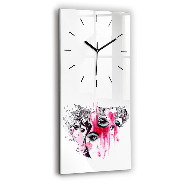 Modern vertical wall clock Many faces of abstraction