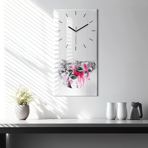 Modern vertical wall clock Many faces of abstraction