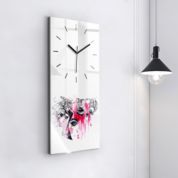 Modern vertical wall clock Many faces of abstraction