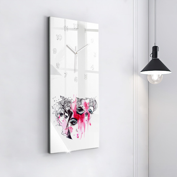 Modern vertical wall clock Many faces of abstraction