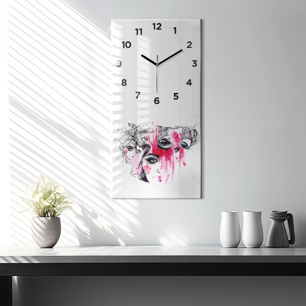 Modern vertical wall clock Many faces of abstraction