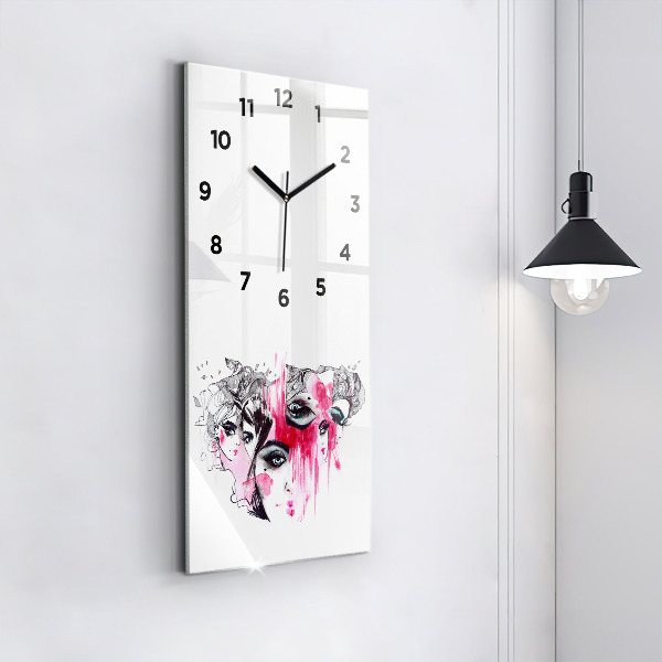 Modern vertical wall clock Many faces of abstraction