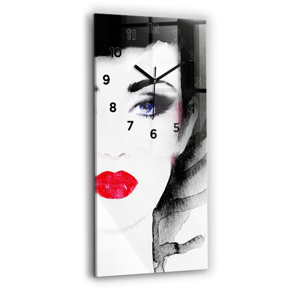 Modern vertical wall clock Portrait of a woman