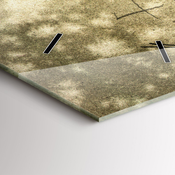 Modern vertical wall clock Park and trees in sepia