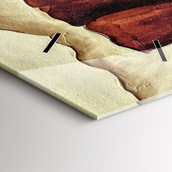 Modern vertical wall clock Painted poppies