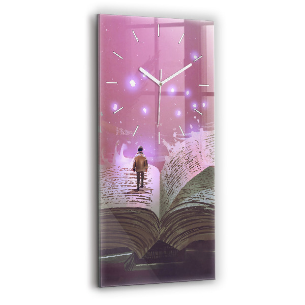 Modern vertical wall clock Abstraction book