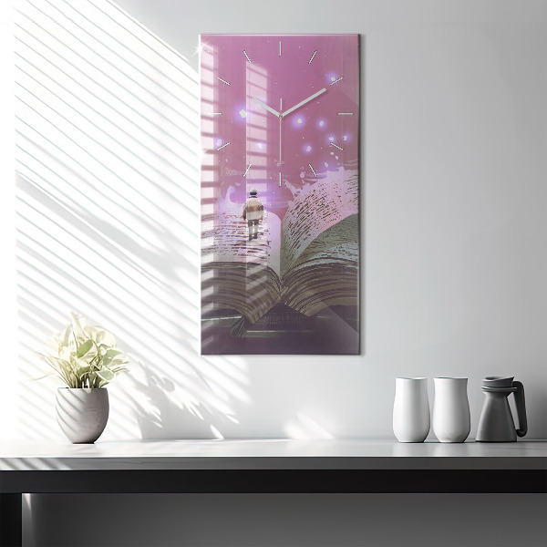 Modern vertical wall clock Abstraction book