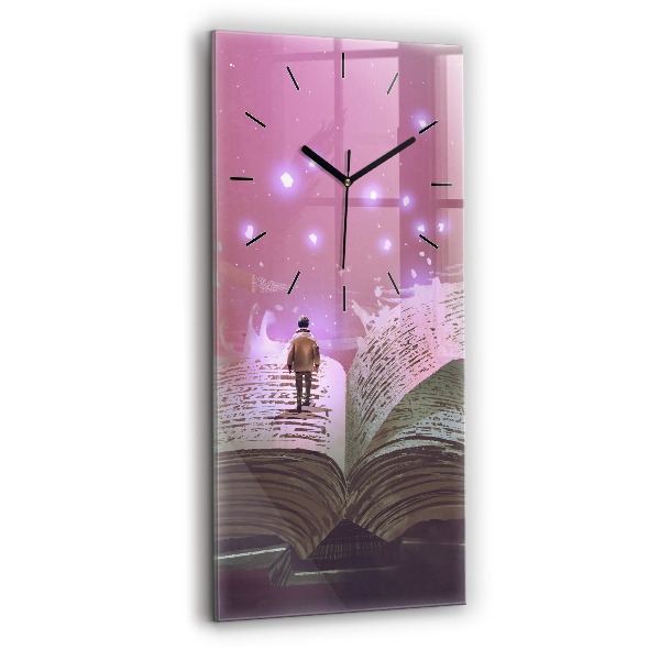 Modern vertical wall clock Abstraction book