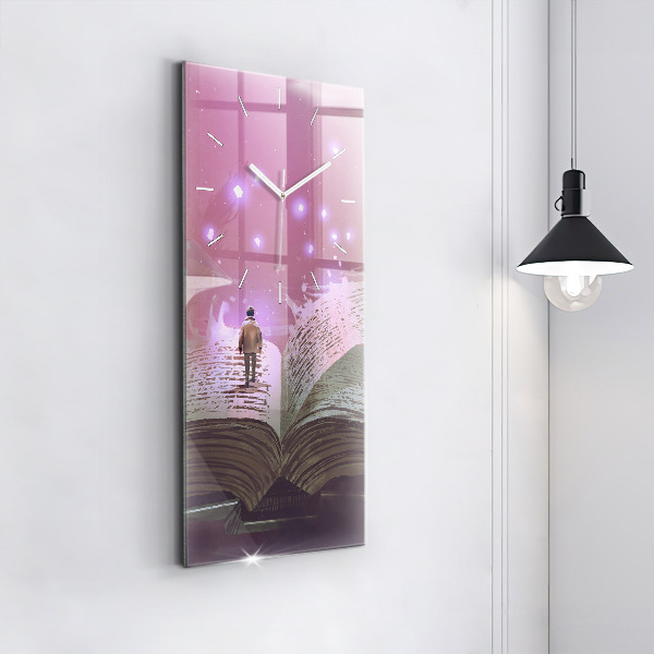 Modern vertical wall clock Abstraction book