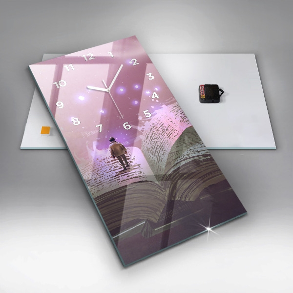 Modern vertical wall clock Abstraction book