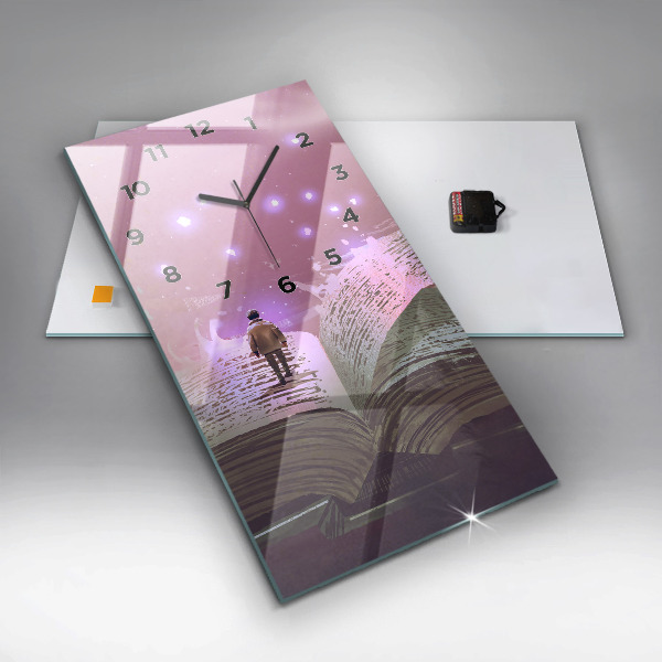 Modern vertical wall clock Abstraction book