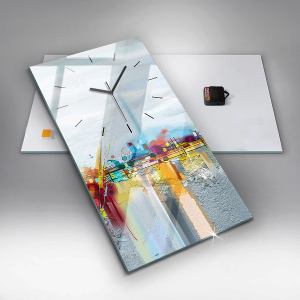 Modern vertical wall clock Abstract bridge