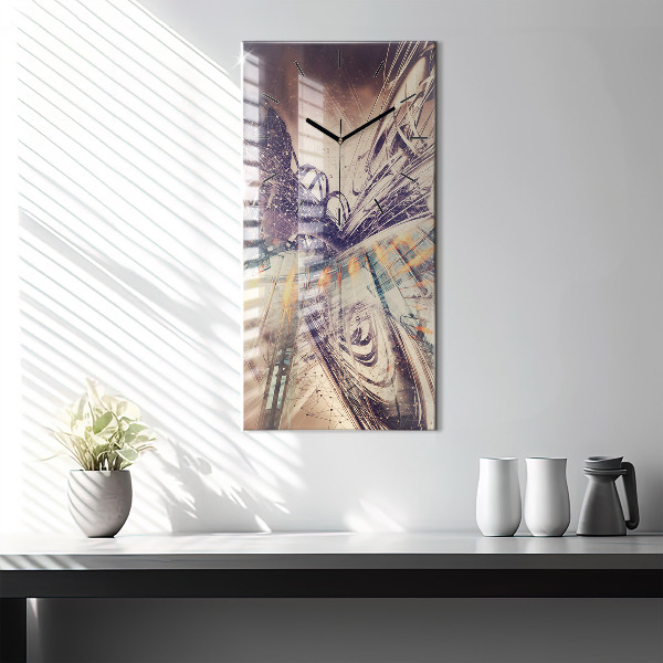 Modern vertical wall clock Abstract mechanism