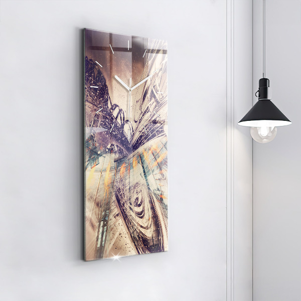 Modern vertical wall clock Abstract mechanism