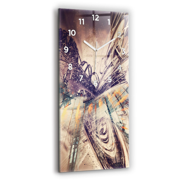 Modern vertical wall clock Abstract mechanism