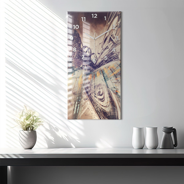Modern vertical wall clock Abstract mechanism