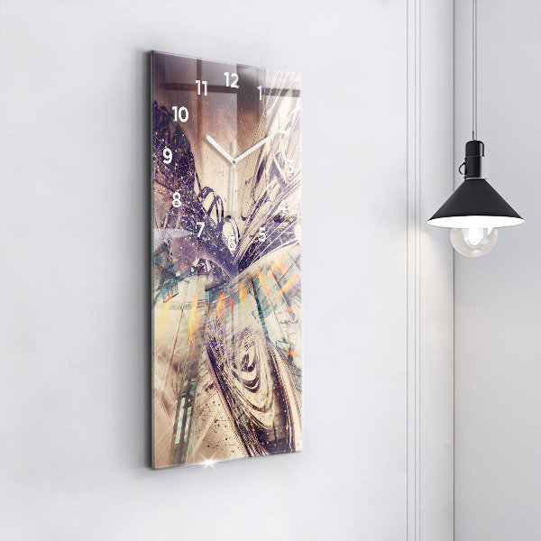 Modern vertical wall clock Abstract mechanism