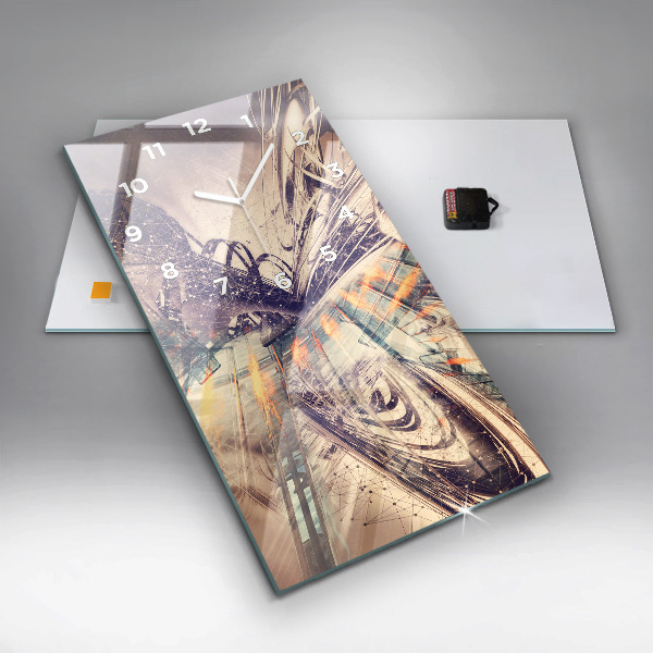 Modern vertical wall clock Abstract mechanism