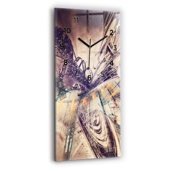 Modern vertical wall clock Abstract mechanism