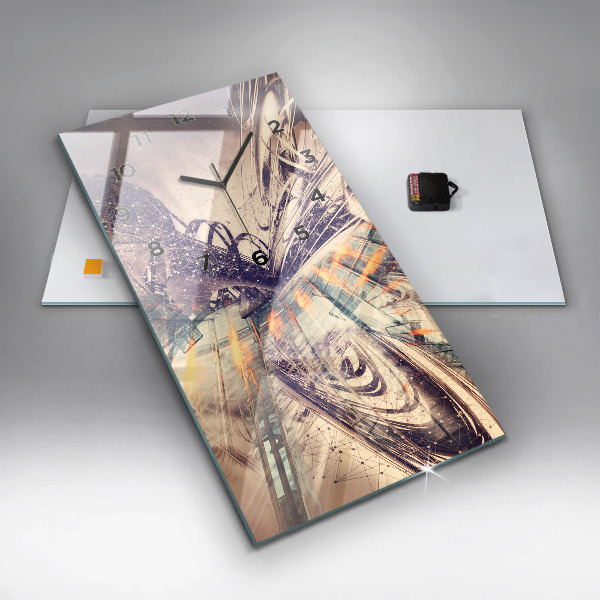 Modern vertical wall clock Abstract mechanism