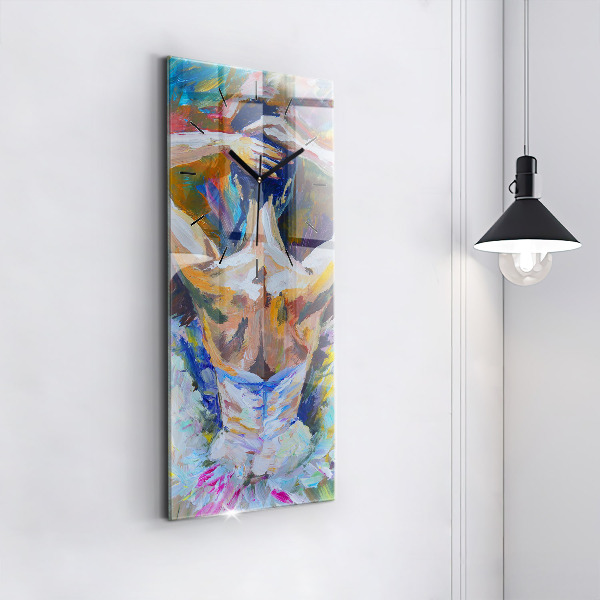 Modern vertical wall clock Painted Ballerina