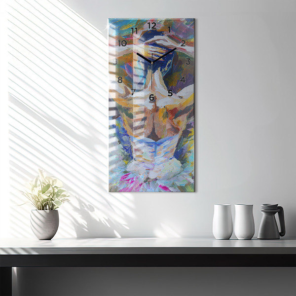 Modern vertical wall clock Painted Ballerina