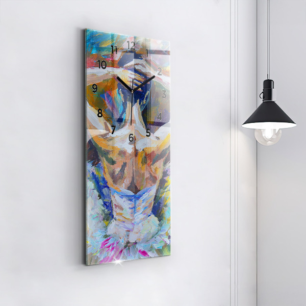 Modern vertical wall clock Painted Ballerina