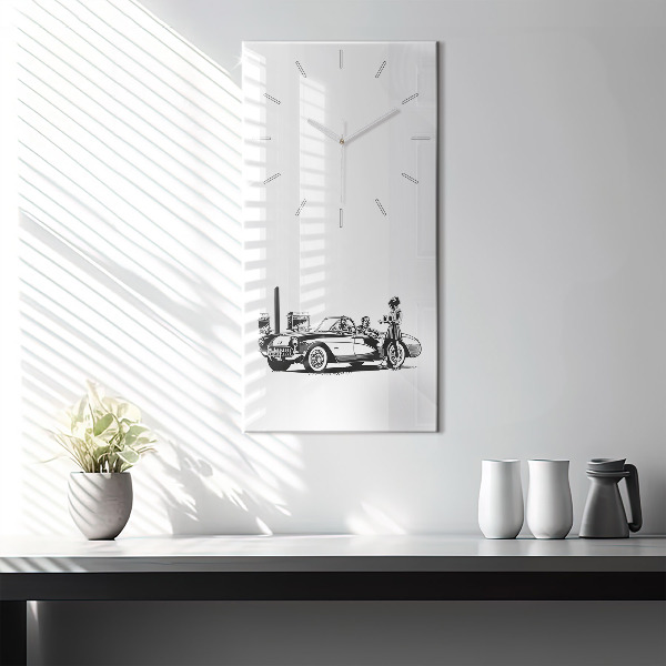 Modern vertical wall clock Retro Illustration