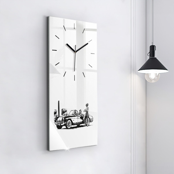 Modern vertical wall clock Retro Illustration
