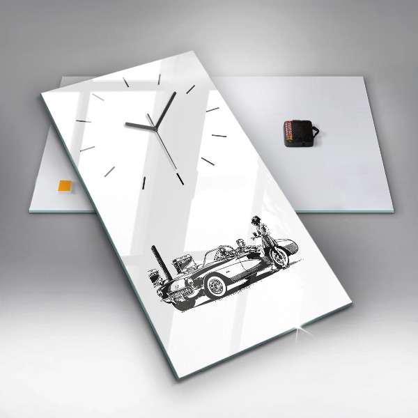 Modern vertical wall clock Retro Illustration