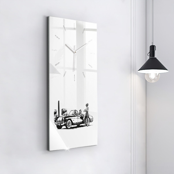 Modern vertical wall clock Retro Illustration
