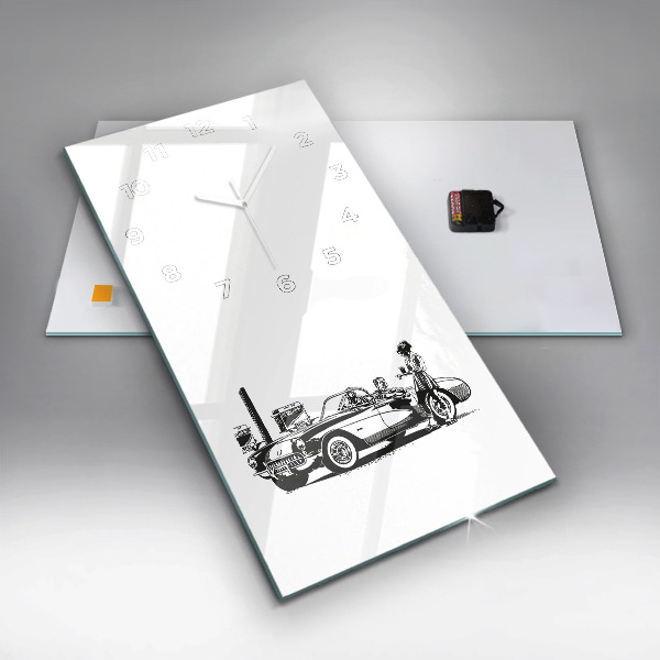 Modern vertical wall clock Retro Illustration