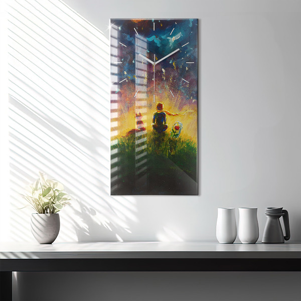 Modern vertical wall clock Abstraction The Little Prince