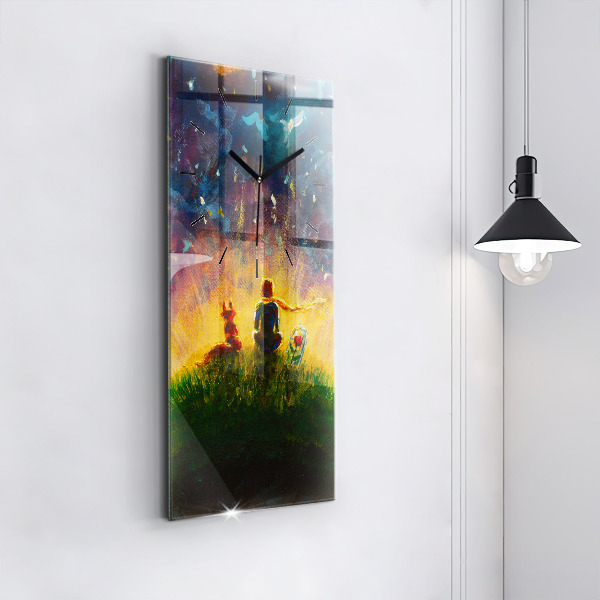 Modern vertical wall clock Abstraction The Little Prince