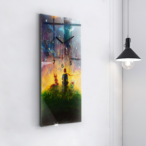 Modern vertical wall clock Abstraction The Little Prince