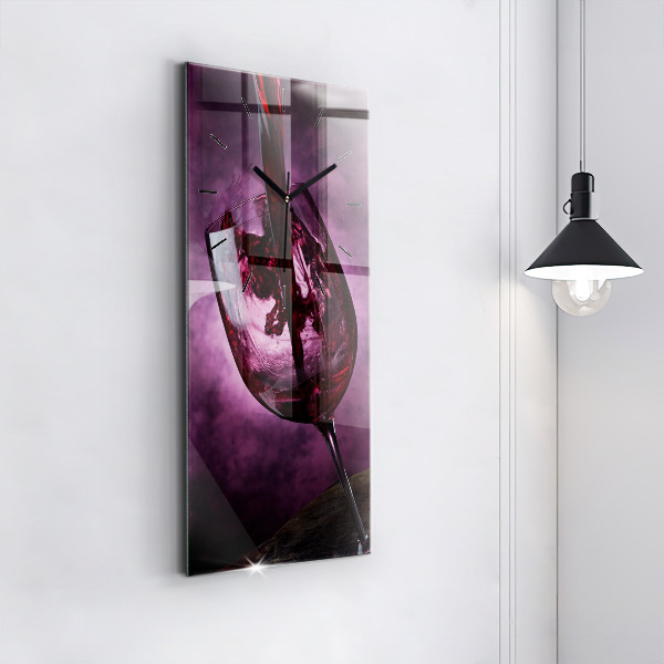 Modern vertical wall clock Wine glass
