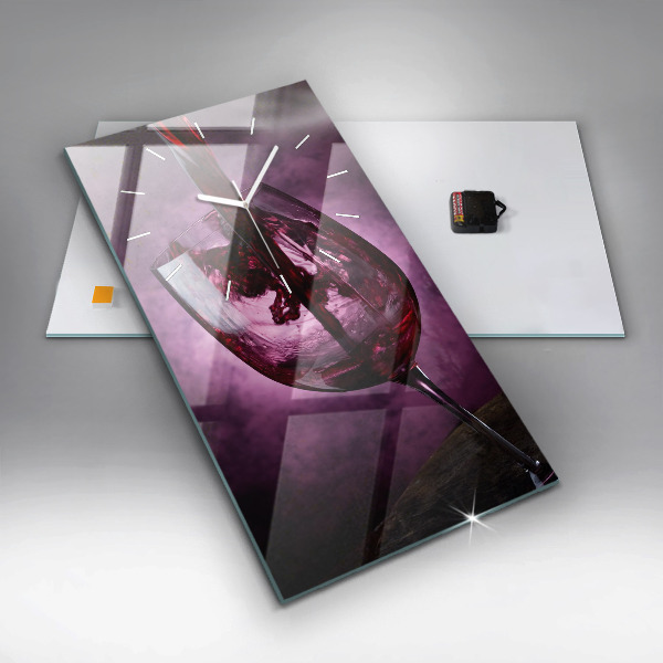 Modern vertical wall clock Wine glass