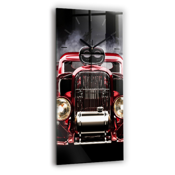 Modern vertical wall clock Old vintage car