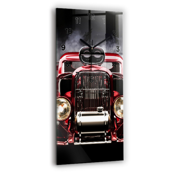 Modern vertical wall clock Old vintage car