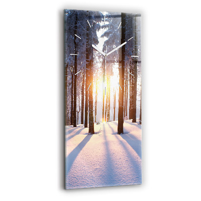 Modern vertical wall clock Sunset Forest