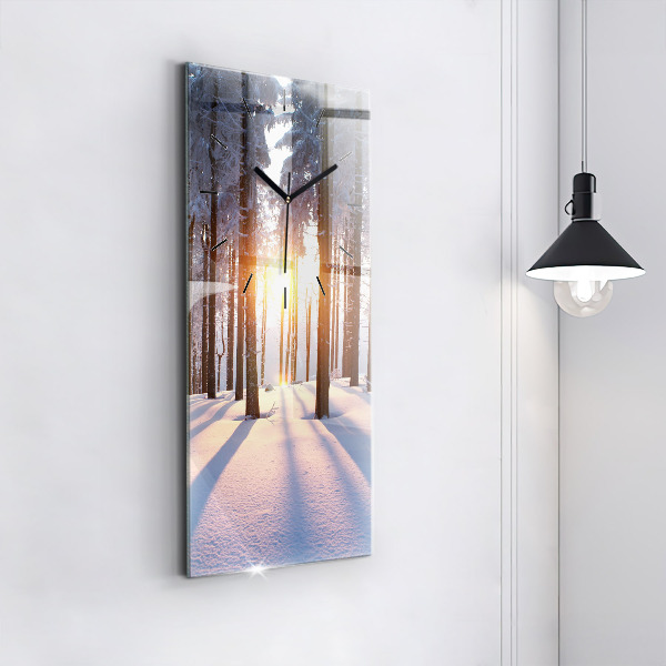 Modern vertical wall clock Sunset Forest