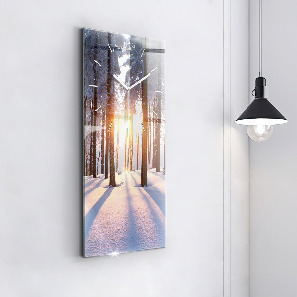 Modern vertical wall clock Sunset Forest