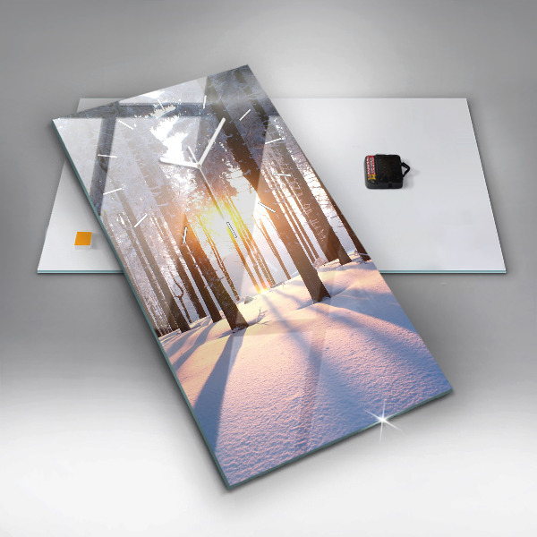 Modern vertical wall clock Sunset Forest