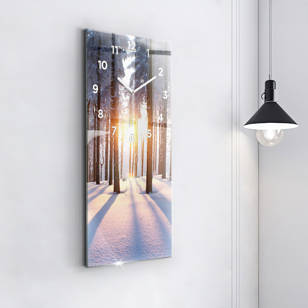 Modern vertical wall clock Sunset Forest