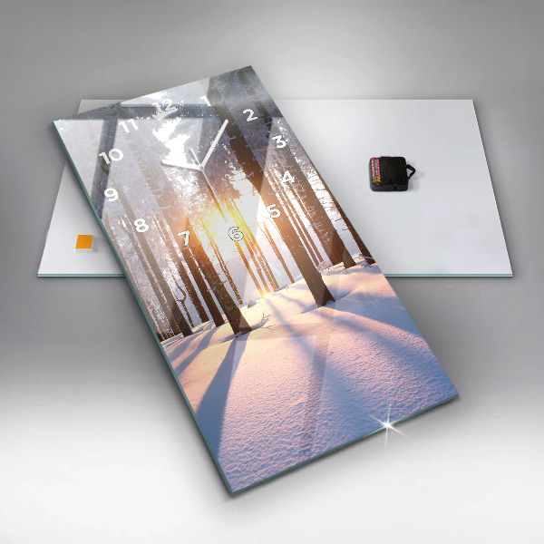 Modern vertical wall clock Sunset Forest