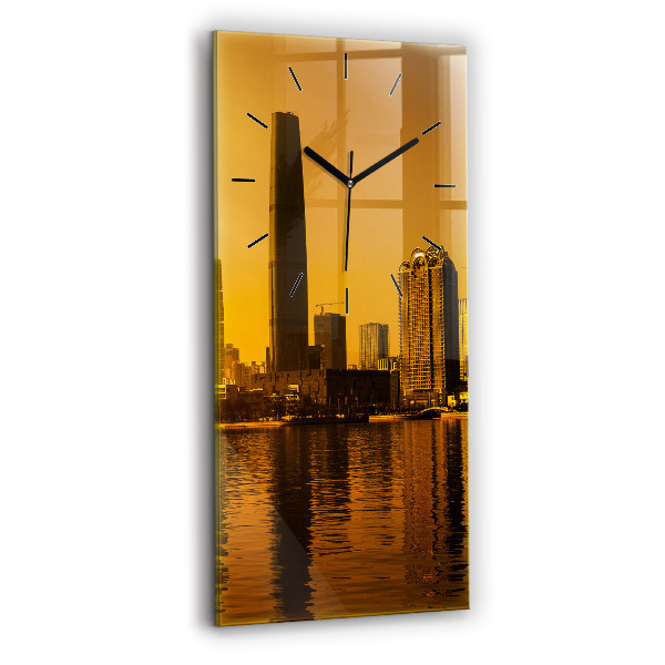 Modern vertical wall clock Zhujiang River