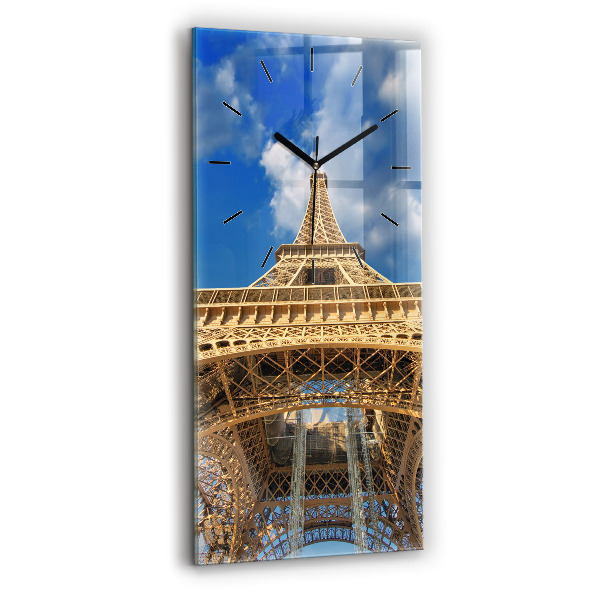 Modern vertical wall clock France Eiffel Tower