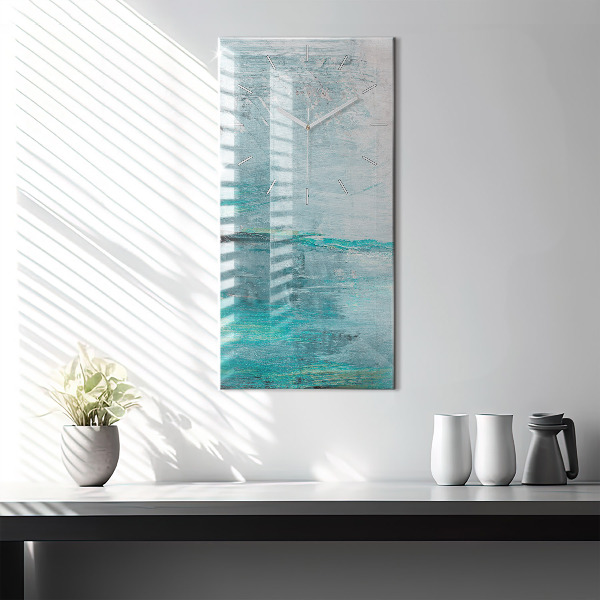 Modern vertical wall clock Oil texture abstract