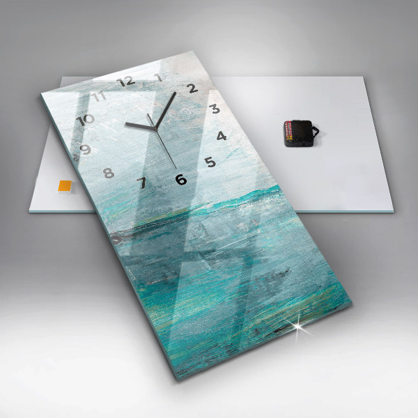 Modern vertical wall clock Oil texture abstract